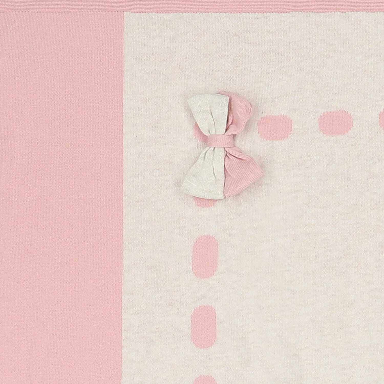 بطانية للبنات محبوكة باللون الوردي والعاجي, 1, hi-res